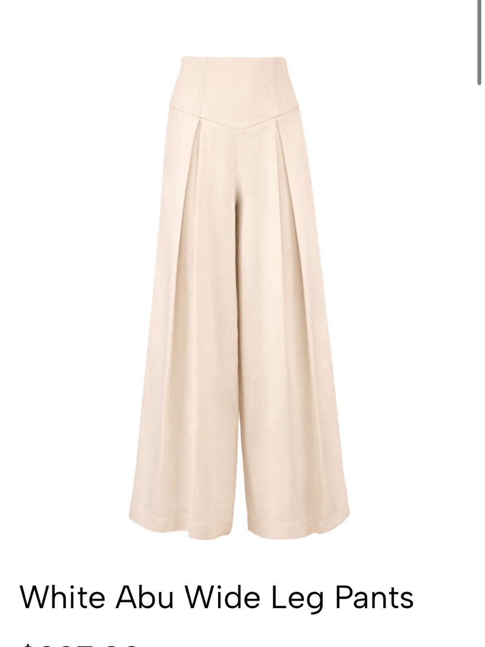 High-Waist Wide-Leg Pants in Cream